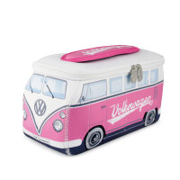 VW T1 Bus 3D Neopren Universaltasche - pink/Schriftzug -...